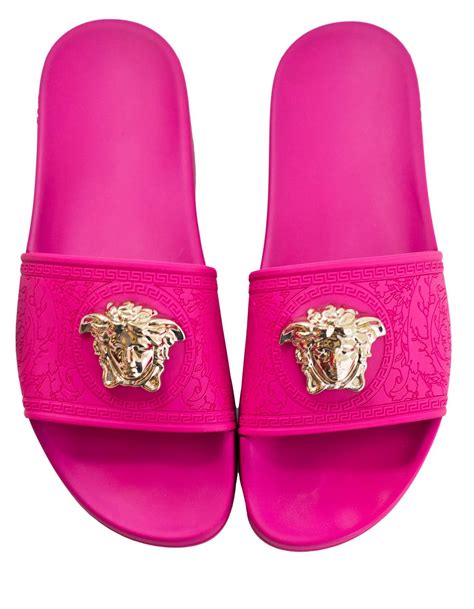 versace slides pink|hot pink Versace slides.